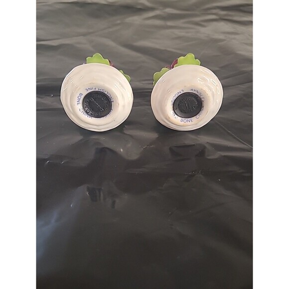 Vtg Aynsley Fine Bone China  Salt/peper Set “Rare Burgundy” - Picture 4 of 8